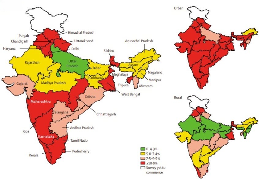 Diabetes Prevalence Map India